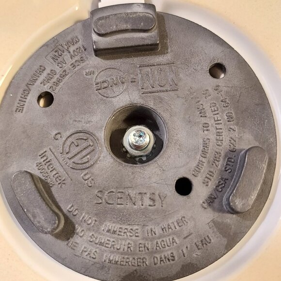 Scentsy  Warmer LOVE Wax ELEMENT Farmhouse Style Retired White / Brown Base Only - Picture 5 of 7